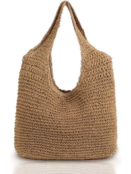 Other - Hand-woven Soft Large Straw Shoulder Bag Boho Straw Handle Tote Retro Summer Bea